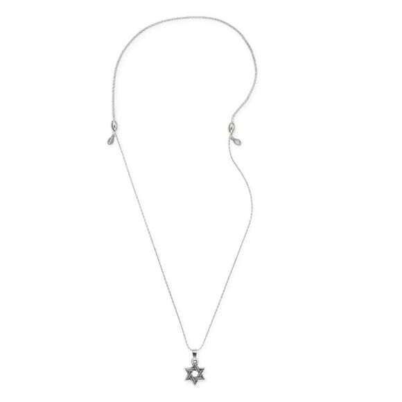 Alex and Ani Star of David necklace new silver 32 inch - Picture 1 of 4